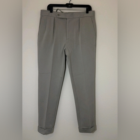 Polo Ralph Lauren Gray Dress Pants 32x34 Pleated Front Elastic Waist